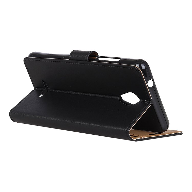 PU Leather Wallet Magnetic Stand Mobile Case for Wiko Tommy 2 Plus - Black-4