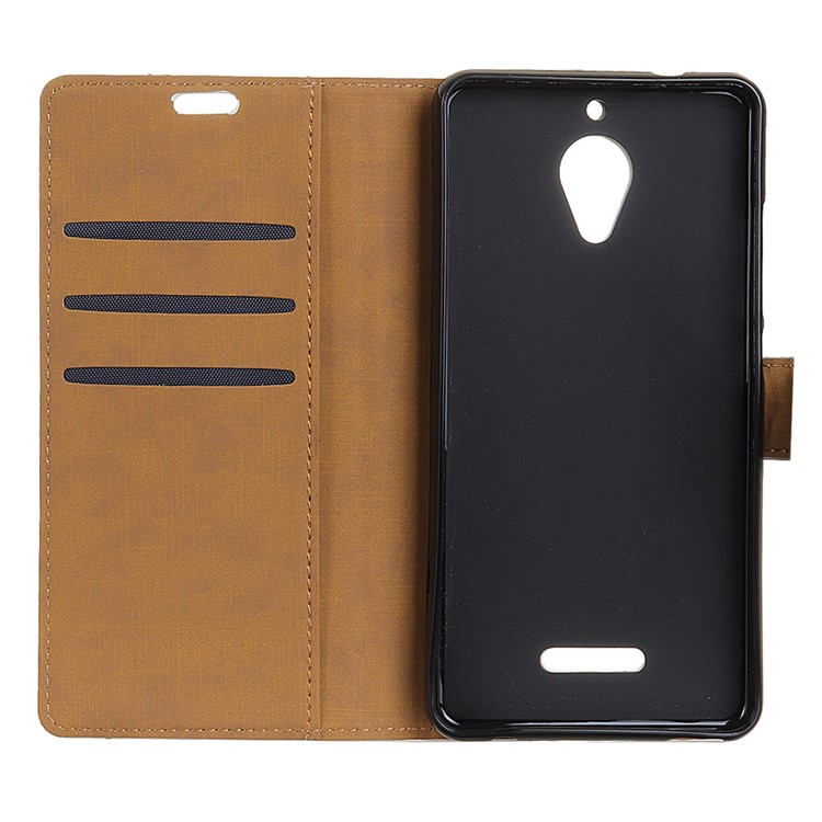 PU Leather Wallet Magnetic Stand Mobile Case for Wiko Tommy 2 Plus - Black-6