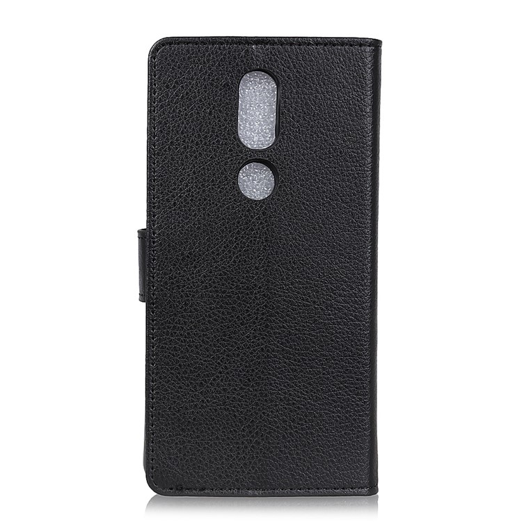 Litchi Skin PU Leather Wallet Stand Phone Shell for Wiko View Prime - Black-3
