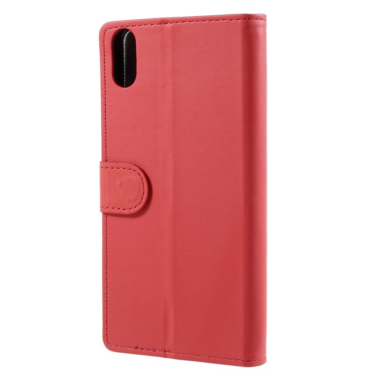 PU Leather Flip Wallet Stand Case for Wiko Robby 2 - Red-2