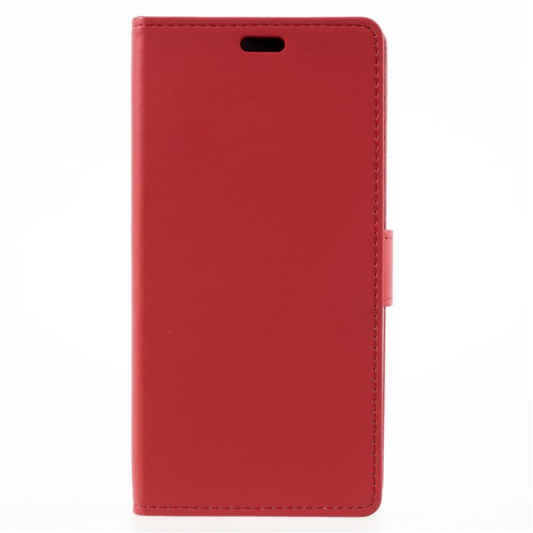 PU Leather Flip Wallet Stand Case for Wiko Robby 2 - Red-3