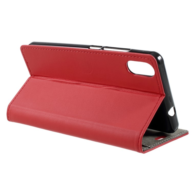 PU Leather Flip Wallet Stand Case for Wiko Robby 2 - Red-5