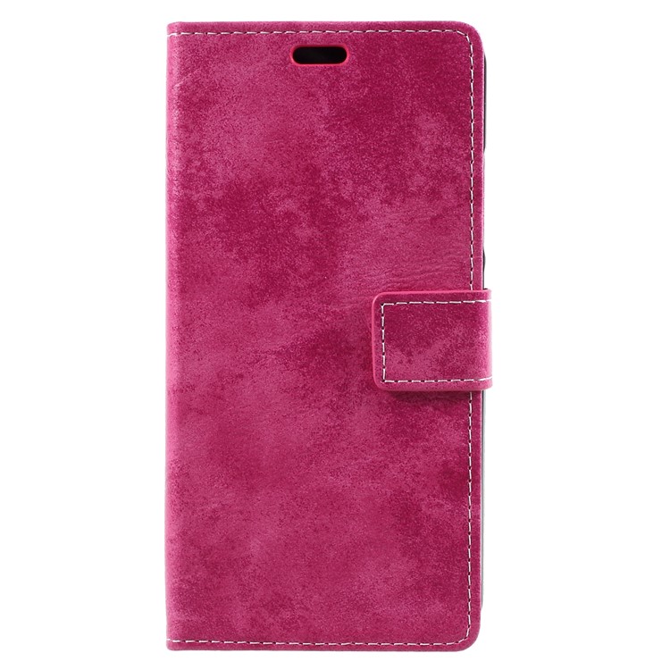 Vintage Style PU Leather Wallet Stand Case for Wiko Robby 2 - Rose-3
