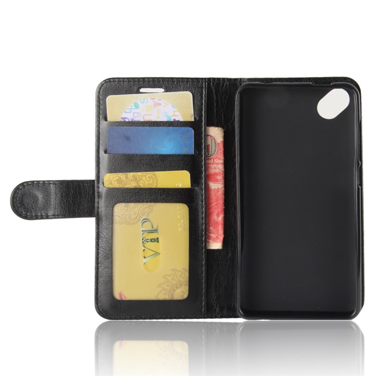Crazy Horse PU Leather Wallet Stand Case for Wiko Sunny 2 Plus - Black-4