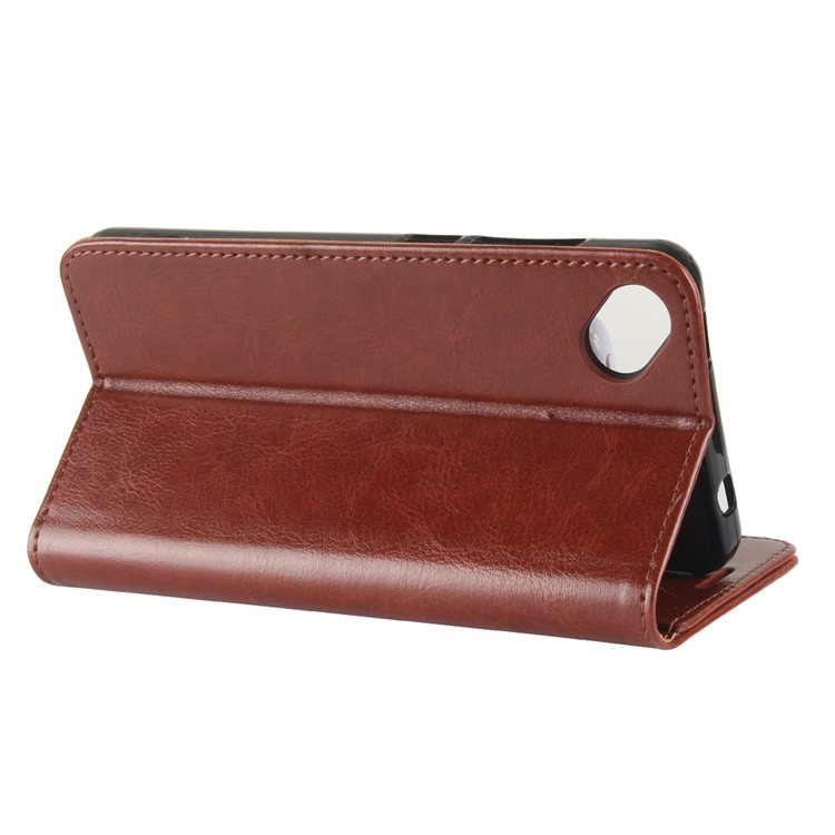 Crazy Horse PU Leather Card Holder Mobile Case for Wiko Sunny 2 Plus - Brown-6