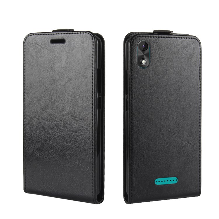 Crazy Horse Vertical Flip Leather Card Holder Phone Case for Wiko Lenny 4 Plus - Black-4