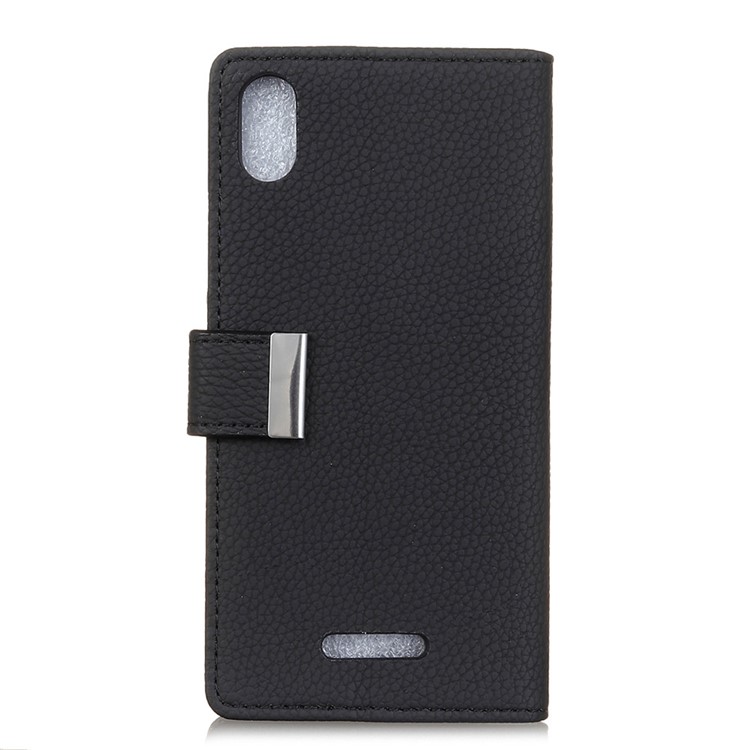 Litchi Texture PU Leather Wallet Stand Flip Magnetic Case for Wiko Lenny 4 Plus - Black-1