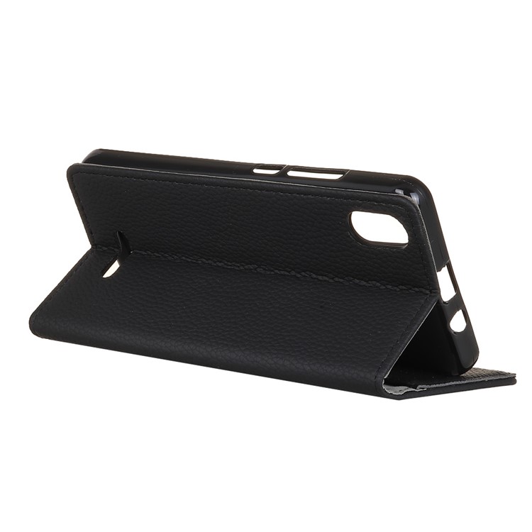 Litchi Texture PU Leather Wallet Stand Flip Magnetic Case for Wiko Lenny 4 Plus - Black-3