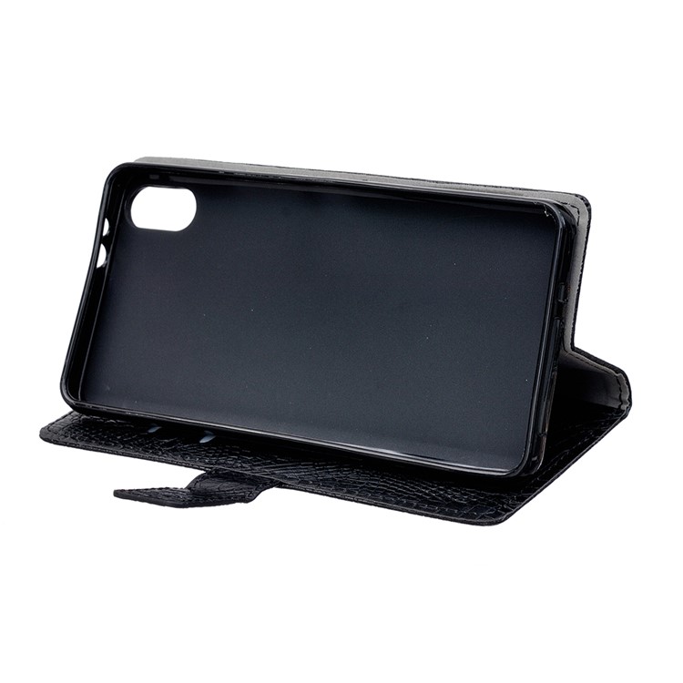 Crocodile Texture PU Leather Wallet Phone Cover for Wiko Robby 2 - Black-3