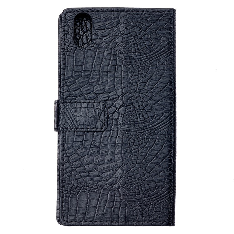 Crocodile Texture PU Leather Wallet Phone Cover for Wiko Robby 2 - Black-4