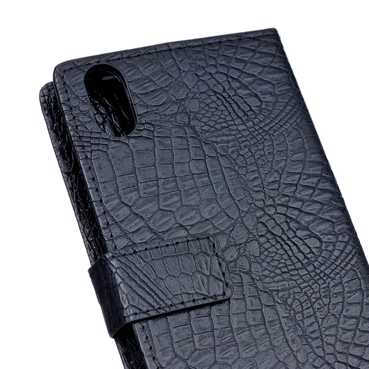 Crocodile Texture PU Leather Wallet Phone Cover for Wiko Robby 2 - Black-6