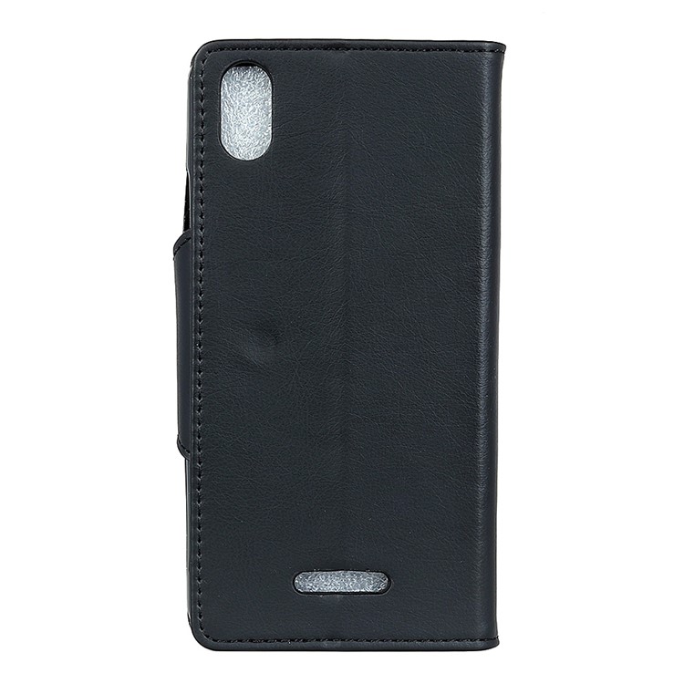 Crazy Horse Textured PU Leather Wallet Phone Case for Wiko Lenny 4 Plus - Black-2