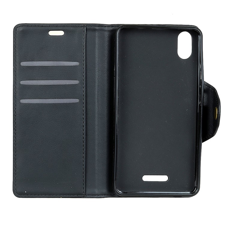 Crazy Horse Textured PU Leather Wallet Phone Case for Wiko Lenny 4 Plus - Black-3