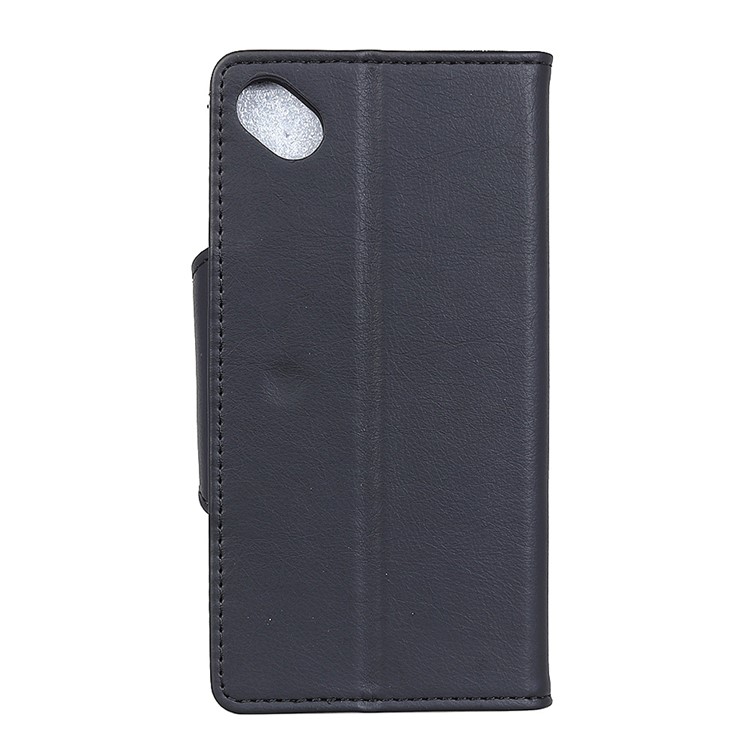 For Wiko Sunny 2 Plus Crazy Horse Textured Leather Wallet Stand Mobile Case - Black-2