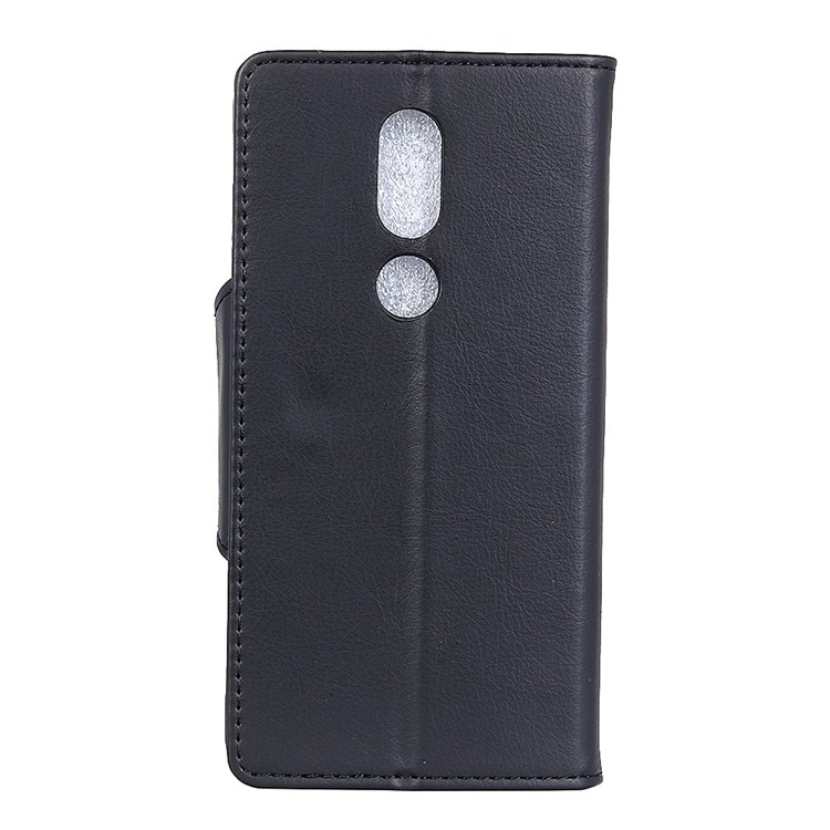 For Wiko View Prime Crazy Horse Textured Leather Wallet Stand Flip Case - Black-2