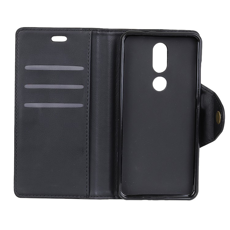 For Wiko View Prime Crazy Horse Textured Leather Wallet Stand Flip Case - Black-3