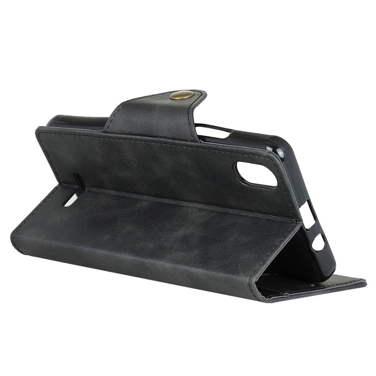 Textured PU Leather Wallet Phone Casing Shell with Stand for Wiko Lenny 4 Plus - Black-4