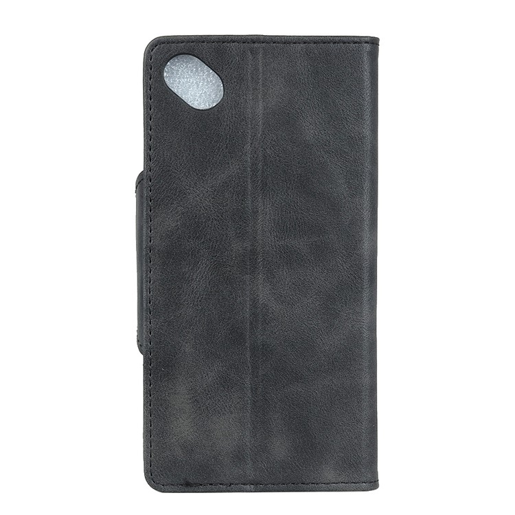 Textured PU Leather Wallet Phone Case with Stand for Wiko Sunny 2 Plus - Black-2