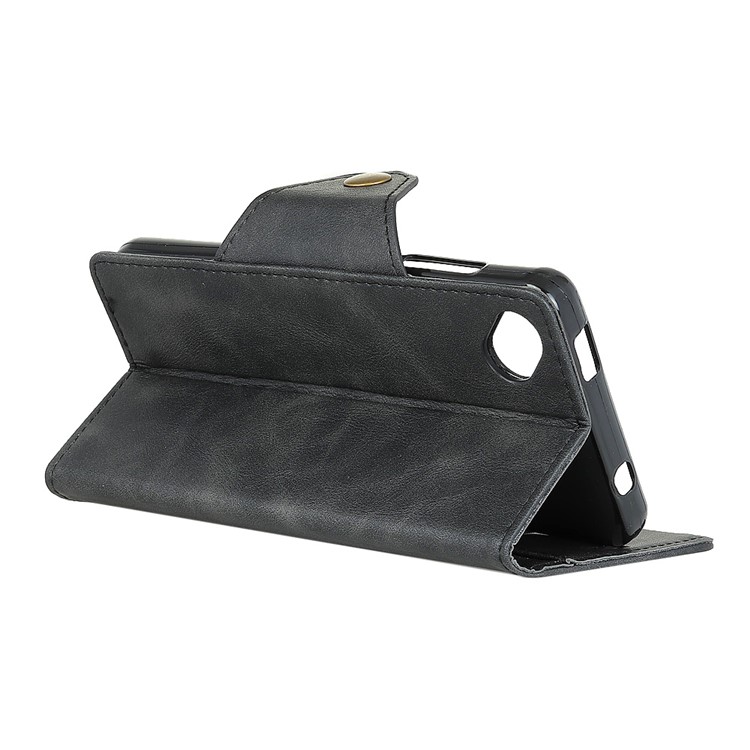 Textured PU Leather Wallet Phone Case with Stand for Wiko Sunny 2 Plus - Black-4