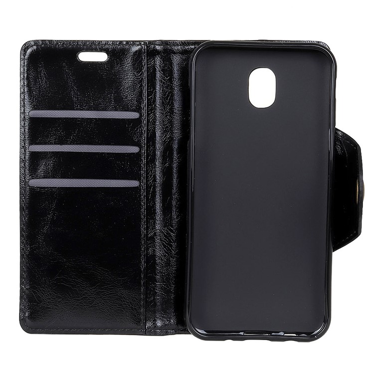 Textured PU Leather Wallet Stand Phone Case for Wiko Lenny 5 - Black-4