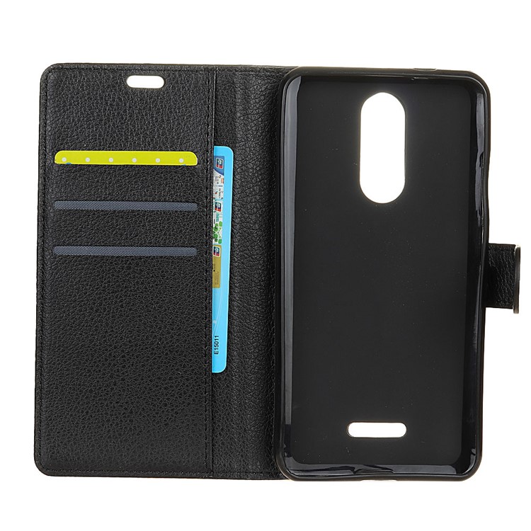 Litchi Texture Wallet Stand Leather Case for Wiko View Lite - Black-2