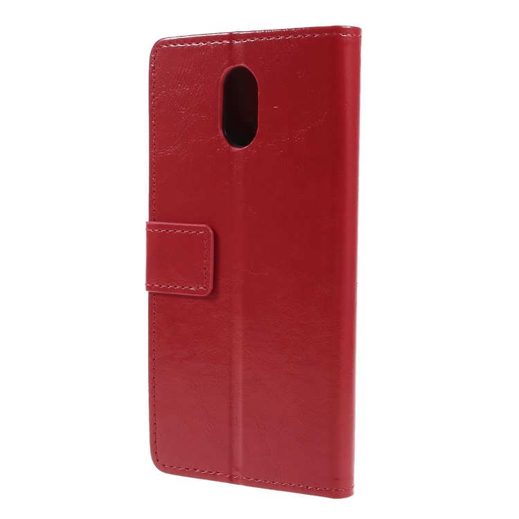 Crazy Horse Wallet Leather Protection Mobile Phone Case for Wiko Lenny 5 - Red-2