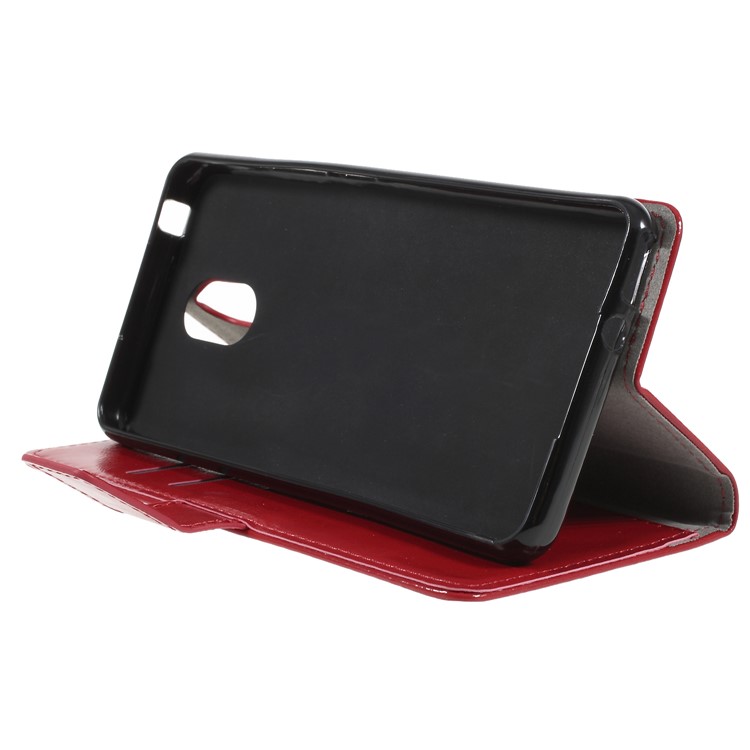 Crazy Horse Wallet Leather Protection Mobile Phone Case for Wiko Lenny 5 - Red-4