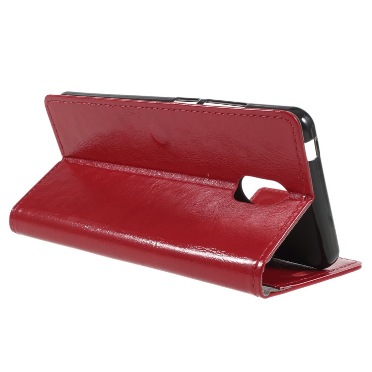 Crazy Horse Wallet Leather Protection Mobile Phone Case for Wiko Lenny 5 - Red-5