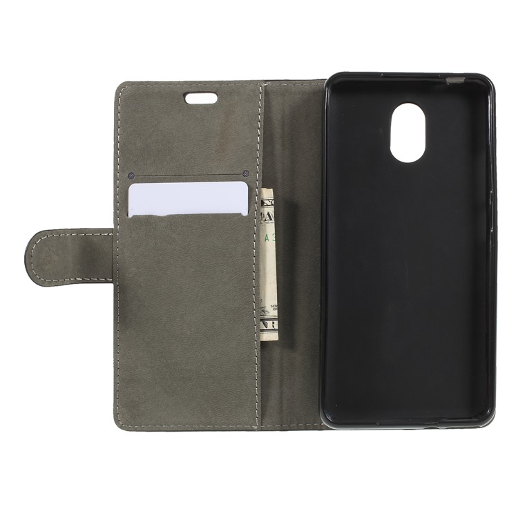 Wallet Stand Leather Protection Cell Phone Case for Wiko Lenny 5 - Black-6