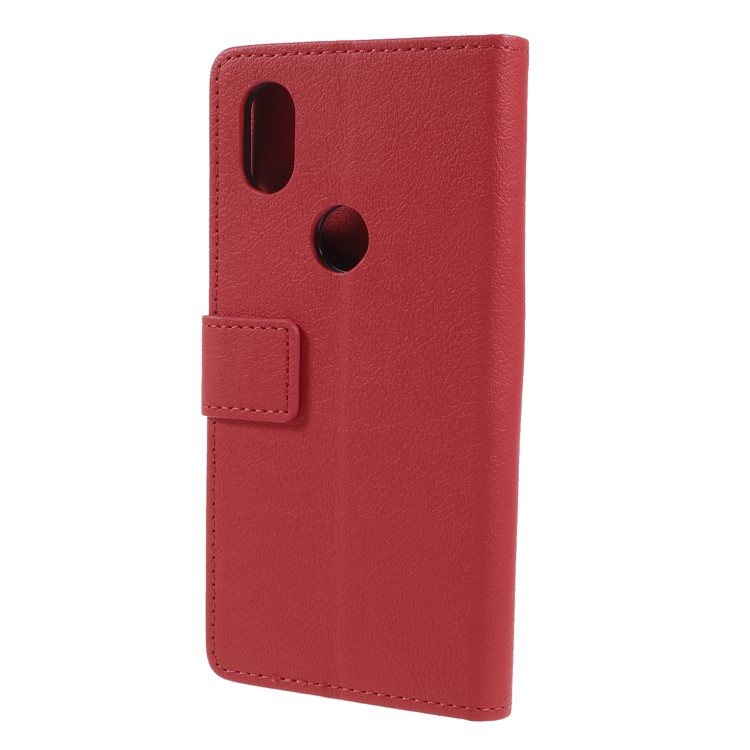 Folio Flip PU Leather Wallet Stand Mobile Phone Case for Wiko View2 - Red-2