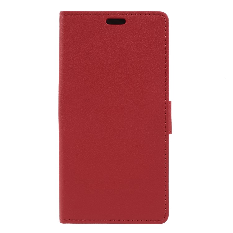 Folio Flip PU Leather Wallet Stand Mobile Phone Case for Wiko View2 - Red-3