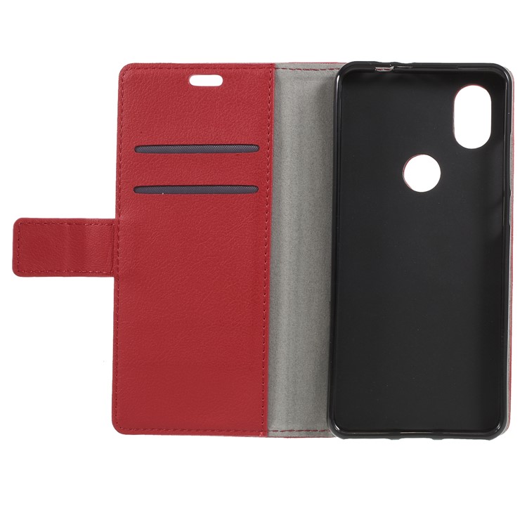 Folio Flip PU Leather Wallet Stand Mobile Phone Case for Wiko View2 - Red-6