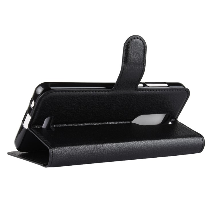Litchi Skin Stand Wallet Leather Case for Wiko View Lite - Black-5