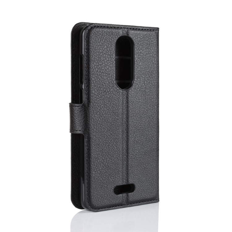 Litchi Skin Stand Wallet Leather Case for Wiko View Lite - Black-6