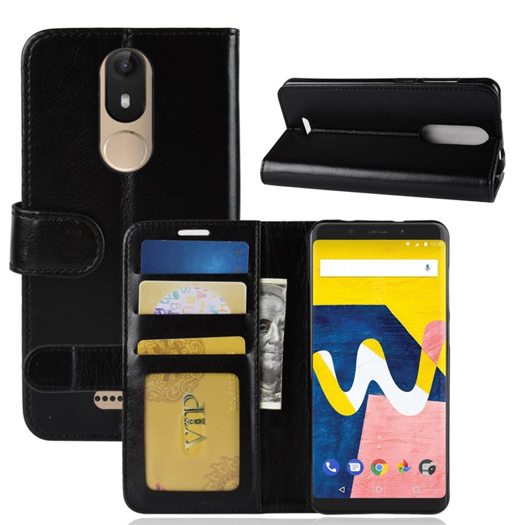 Crazy Horse PU Leather Wallet Cell Phone Case Cover for Wiko View Lite - Black-10