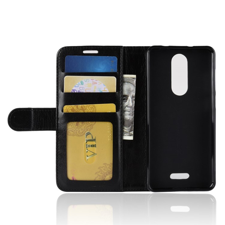 Crazy Horse PU Leather Wallet Cell Phone Case Cover for Wiko View Lite - Black-6