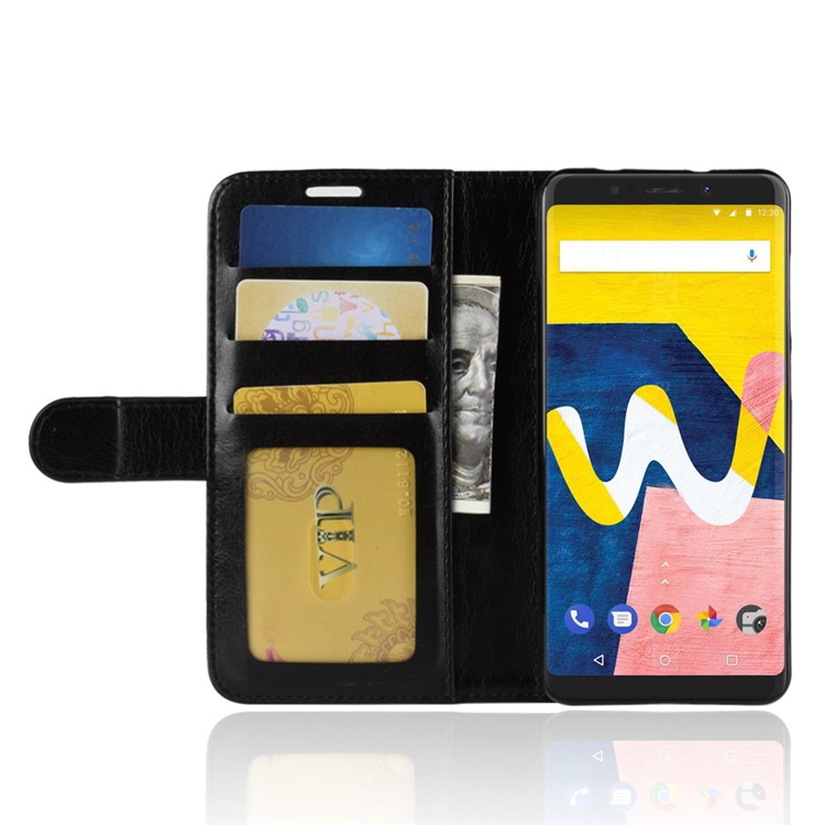Crazy Horse PU Leather Wallet Cell Phone Case Cover for Wiko View Lite - Black-7