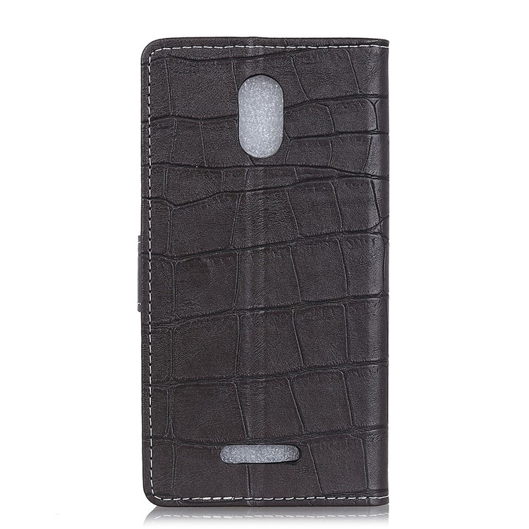 Crocodile Texture PU Leather Magnetic Wallet Case for Wiko Jerry 3 - Black-3