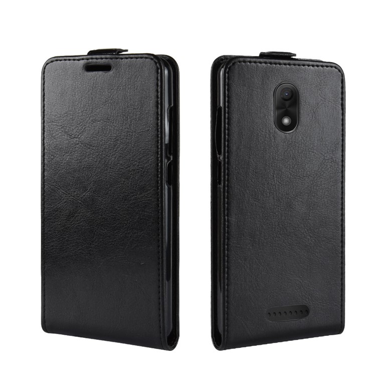 Crazy Horse Vertical Leather Card Holder Case for Wiko Jerry 3 - Black-2