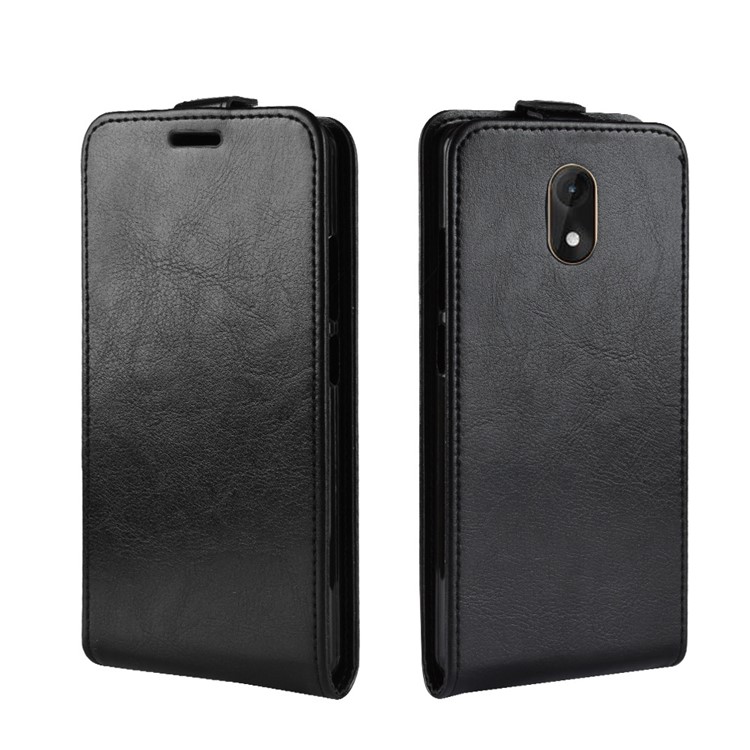 Crazy Horse Vertical Leather Card Holder Case for Wiko Lenny 5 - Black-2