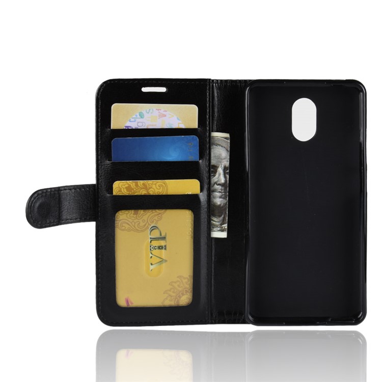 Crazy Horse Leather Wallet Case for Wiko Lenny 5 - Black-4