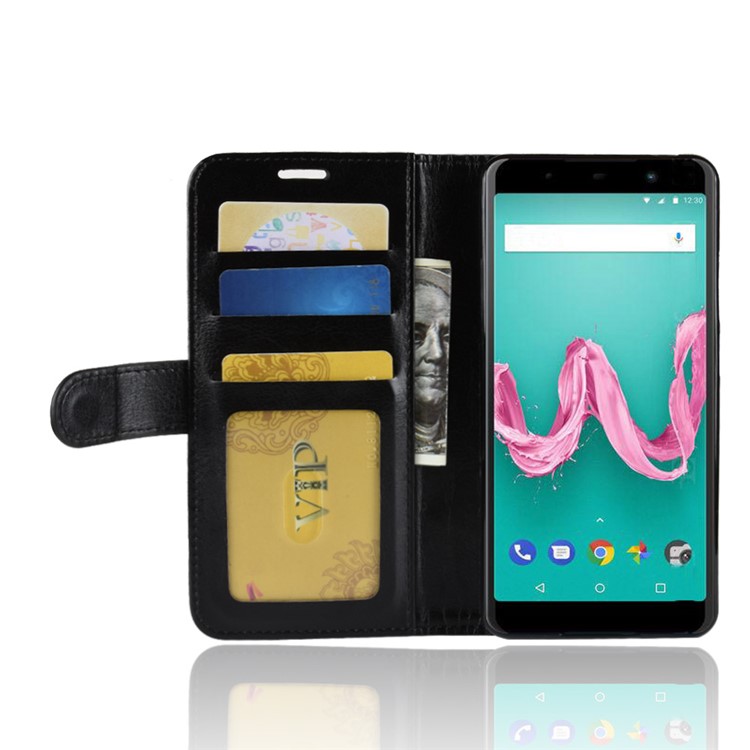 Crazy Horse Leather Wallet Case for Wiko Lenny 5 - Black-5