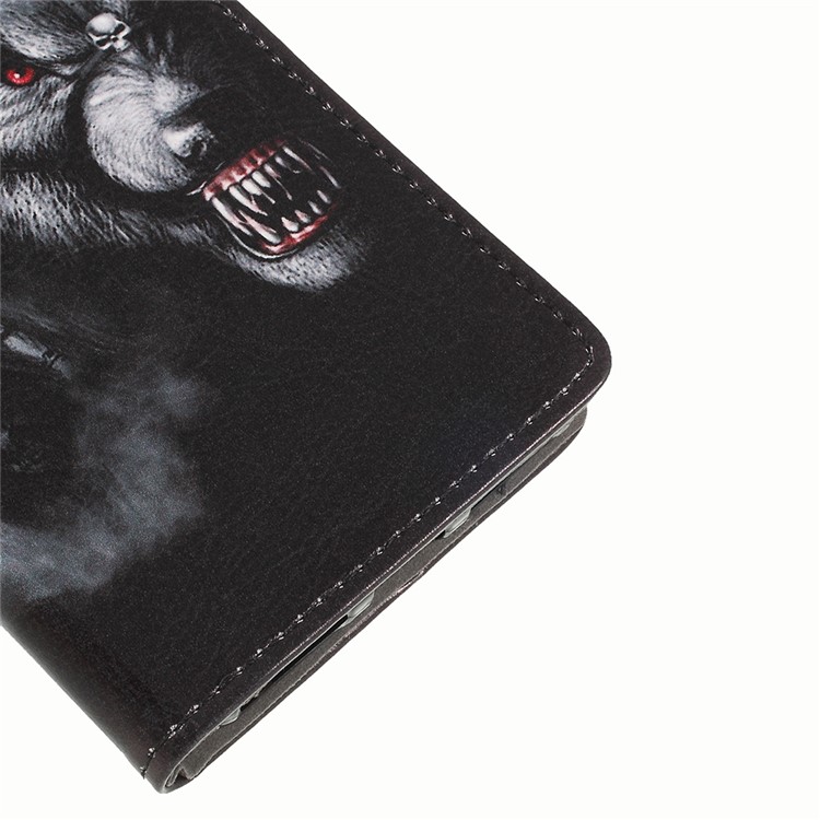 Pattern Printing Wallet Leather Cell Phone Shell for Wiko View2 - Fierce Wolf-4