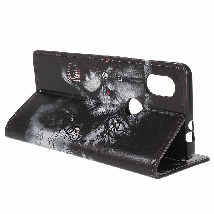 Pattern Printing Wallet Leather Cell Phone Shell for Wiko View2 - Fierce Wolf-7