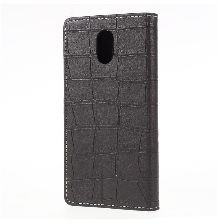 Vintage Crocodile Texture Wallet Stand Leather Case for Wiko Lenny 5 - Black-2