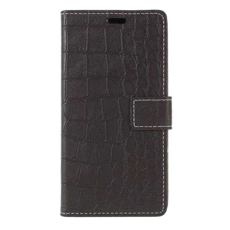 Vintage Crocodile Texture Wallet Stand Leather Case for Wiko Lenny 5 - Black-3