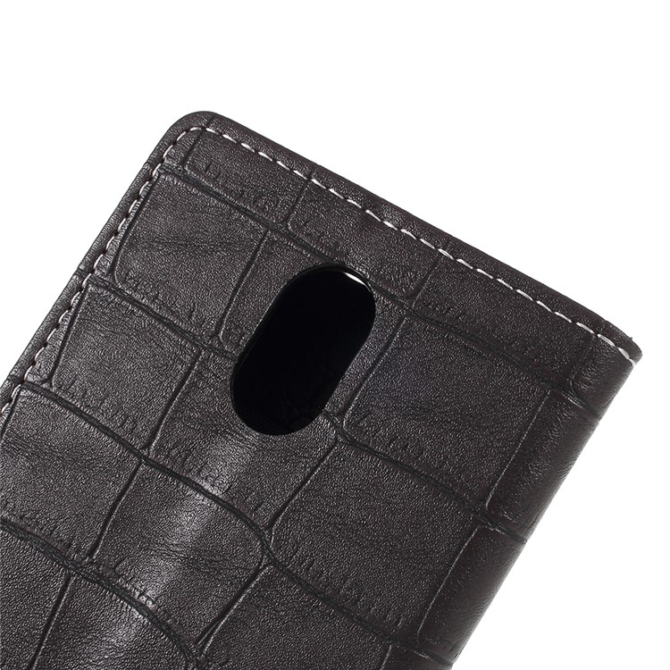 Vintage Crocodile Texture Wallet Stand Leather Case for Wiko Lenny 5 - Black-5
