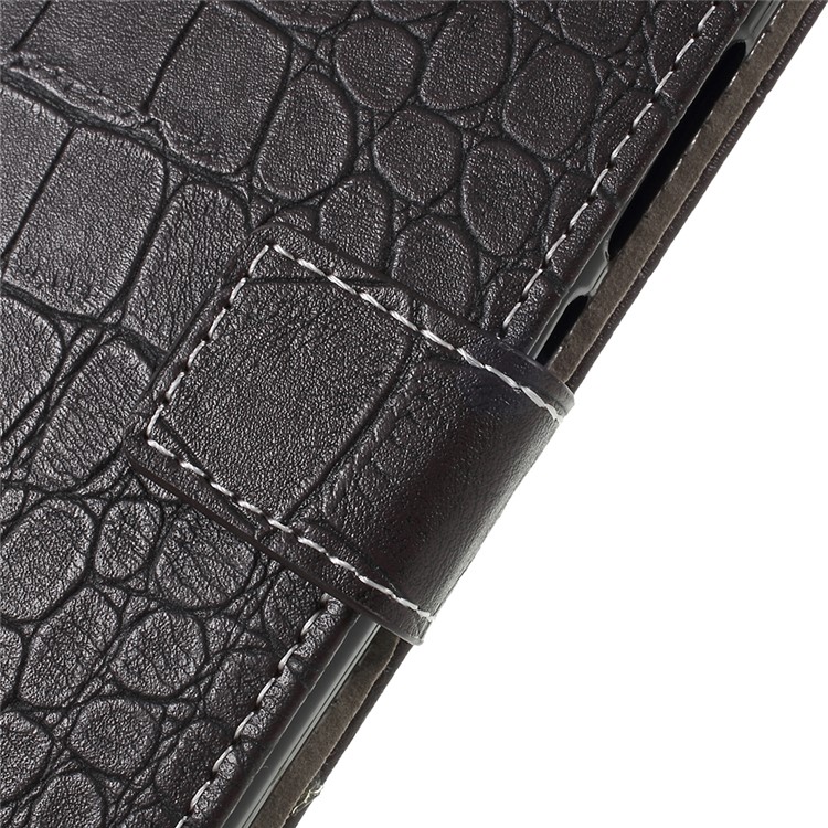 Vintage Crocodile Texture Wallet Stand Leather Case for Wiko Lenny 5 - Black-6