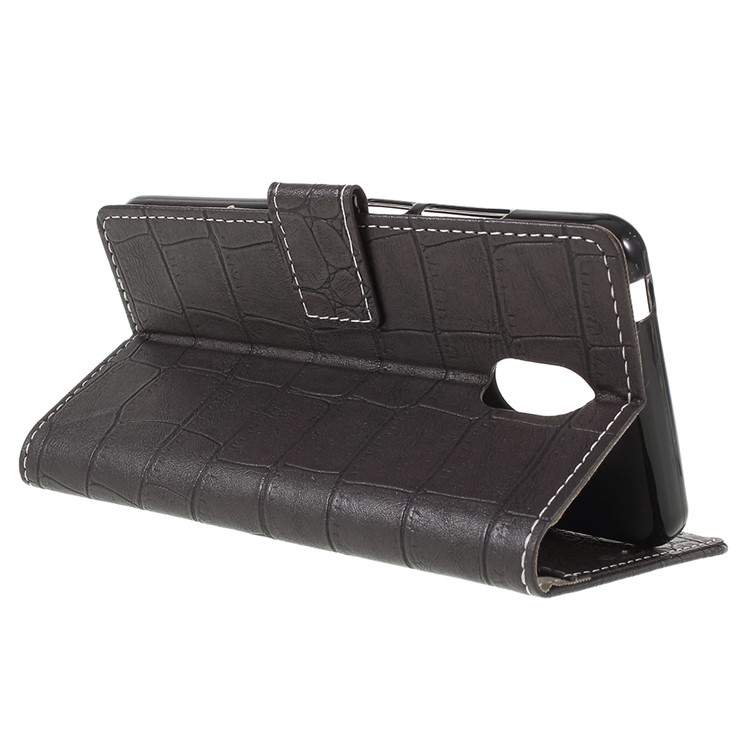 Vintage Crocodile Texture Wallet Stand Leather Case for Wiko Lenny 5 - Black-9