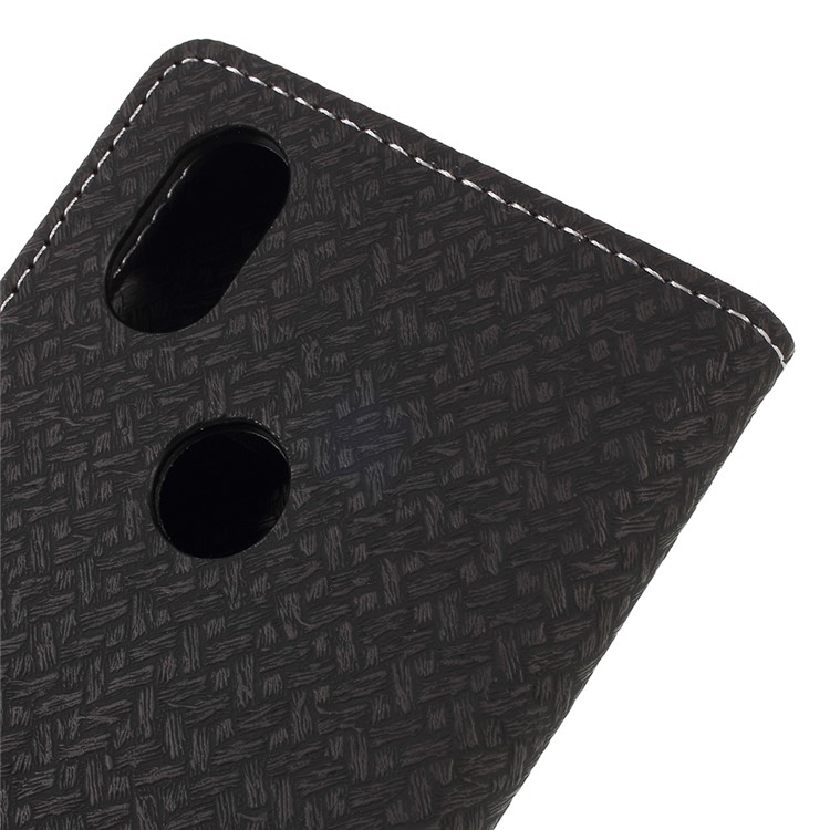 Woven Texture Wallet Stand Leather Phone Case for Wiko View2 - Black-5